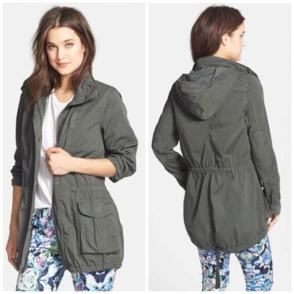 James Perse Utility Jacket Womens small Zip Up Light Weight Gray peppy comfort - Picture 1 of 7